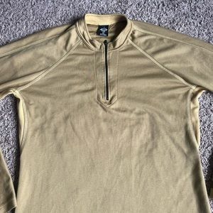 Prana Q-Zip Pullover Shirt Yellow Activewear XL Mockneck